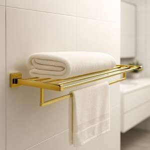 Toallero Plegable de Acero Inoxidable de 24 Pulgadas para Baño, Ahorra Espacio, Duradero y Elegante, Accesorios de Baño - Product Image 1
