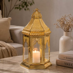 <b>Brass</b> Moroccan Candle <b>Lantern</b> Holder Metal Hurricane <b>Lantern</b> Decorative Home Decor Hanging Candle Stand Wedding Centerpiece - Product Image 2