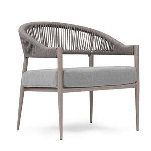 Modern Rope Living Room Chair with Slat Back Cushioned Seat <b>Wooden</b> Legs Ergonomic Design Leisure <b>Armchair</b> for Home Furniture - Product Image 1