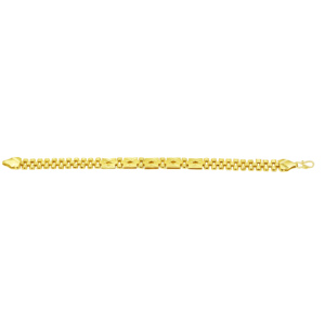 Pulsera de Eslabones con Diamantes Texturizados para Hombre, Chapada en Oro de 14K, 18K y 24K, Estilo Dubái, Joyería de Moda Árabe, Oro, Joyería - Product Image 3