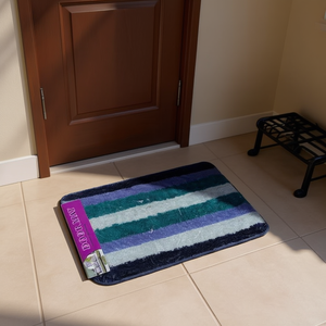 Paquete Mixto de Alfombras de Entrada a Rayas de 50x80cm, Alfombra de Poliéster Flocado, Alfombra Lisa con Mechones, Alfombra para el Hogar, Lavable a Máquina, Instrucciones de Cuidado - Product Image 3