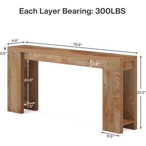 Wooden Console Table for Entryway or Sofa Accent Table for Home Decor - Product Image 3