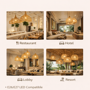 <span class=keywords><strong>Lampadario</strong></span> a Sospensione Grande <span class=keywords><strong>in</strong></span> <span class=keywords><strong>Rattan</strong></span> per Progetti di Ristoranti e Hotel | Illuminazione Intrecciata su Misura - Product Image 3