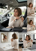 Fer à lisser et à boucler sans fil 2-en-1 Mini fer plat de voyage Chargement USB-C Lisseur de voyage sans fil