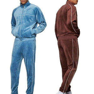 Ensemble de survêtement en velours pour homme, 2 pièces, ensembles de sweats à capuche et pantalons de survêtement en velours à manches longues, ensembles de vêtements de sport - Product Image 1
