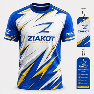 เสื้อยืด ZIAKOT รุ่นใหม่ ออกแบบสำหรับผู้ชาย สีเทา ชมพู ดำ-ฟ้าอ่อน สำหรับออกกำลังกาย - Product Image 4