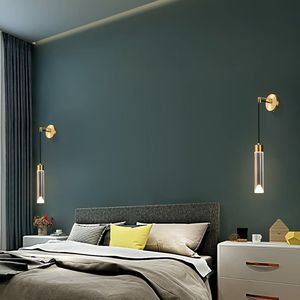 Lampada da parete a LED minimalista con applique da parete con cilindro in cristallo armato - Product Image 2