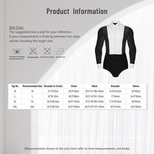 Body de leotardo de baile de salón de rumba Latina <span class=keywords><strong>para</strong></span> hombre con conjuntos de pajarita <span class=keywords><strong>para</strong></span> <span class=keywords><strong>Tango</strong></span> Cha-Cha puesta en escena competición de fiesta temática - Product Image 6