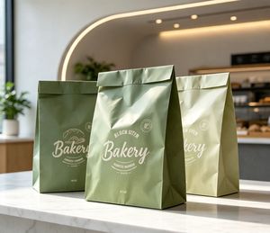 Sacs en papier personnalisés pour l'emballage alimentaire en gros avec logo, sacs en papier kraft personnalisés pour boulangerie, sacs en papier kraft imprimés en gros pour plats à emporter - Product Image 1