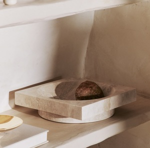 Bol décoratif de luxe en marbre, fait main, en pierre naturelle, pour rangement, centre de table en marbre de qualité supérieure, décoration moderne pour la maison - Product Image 6