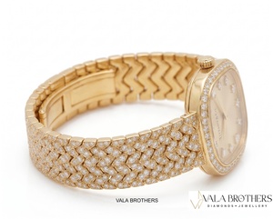 Tiffanyy & Coo. Diamond <b>Watch</b> Yellow Gold Square <b>Case</b> 30mm Analog Quartz Women's Luxury Bracelet Wristwatch - Product Image 5