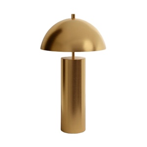 Gold Metal Dome Table Lamp | Contemporary <b>Simple</b> Hotel <b>Desk</b> Lamp | Middle Size Luxury Home Decor Lighting with Dimmable Feature - Product Image 1