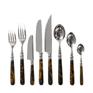 Juego de Cubiertos de Acero Inoxidable con Mango Negro Trenzado, Diseño Moderno y Lujoso, Forjado a Mano, para Hotel o Restaurante - Product Image 3
