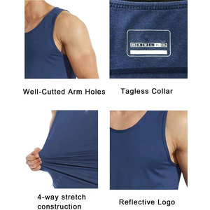 New Fashion Men's Workout <b>Singlet</b> Sleeveless Gym Fitness Tank Top Lightweight <b>Running</b> Training Sportswear OEM Wholesale Factory - Product Image 6