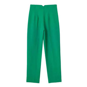 Pantalon crayon taille mi-haute pour femme, longueur intégrale, en polaire unie, durable, respirant, anti-boulochage, avec cordon de serrage, style streetwear, hiver - Product Image 2