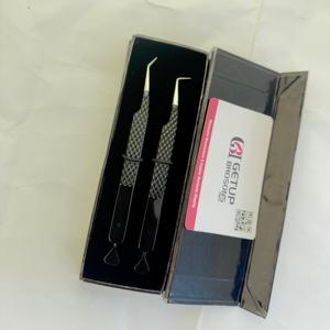 Pinzas para Extensión de Pestañas con Logotipo Personalizado, Diseño de Mariposa, Agarre de Rejilla de Diamantes, Color Rosa Plateado, con Caja Magnética - Product Image 5