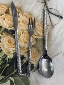 Best Quality at Affordable Price From India Stainless Steel Flatware <b>Knife</b> Fork Spoon Silver Plated Hotel Cutlery Set for <b>Dinner</b> - Product Image 3