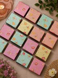 Decorative <b>Gift</b> Box Floral Printed Handmade Paper Packaging Storage Square <b>Boxes</b> For Wedding <b>Birthday</b> Party Favor Organizers - Product Image 4