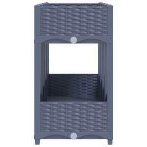 Grand bac à plantes surélevé en polypropylène bleu gris durable, pots et jardinières résistants - Product Image 4