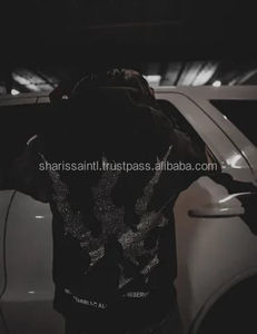 Custom Manufacturers Hoodie French Terry Cotton Man Acid Wash Zipper <b>Jacket</b> <b>Rhinestone</b> Sun Faded Zip up Hoodie - Product Image 2