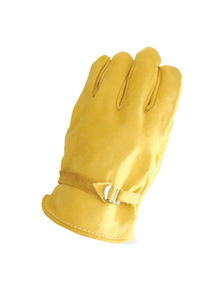 Yellow Leather Safety Gloves with Elastic Wristlet Anti-Slip Fireproof Waterproof Latex-Free Durable General Purpose - Product Image 5