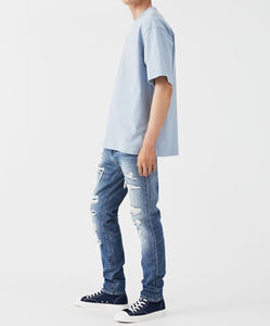 Customized <b>Men</b> Winter Sweet Solid Washed <b>Stretch</b> Denim <b>Pants</b> New Arrival Fashion Jeans - Product Image 3
