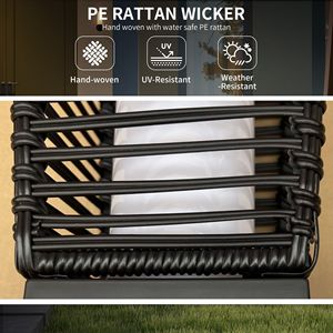 Lampada Solare LED da Giardino con Accensione/Spegnimento Automatico, Lanterna in Rattan per Illuminazione Decorativa Esterna - Product Image 4