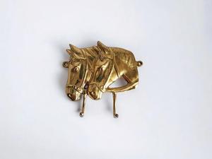 Porte-objets mural robuste à double crochet en métal finition antique décorative - Product Image 4