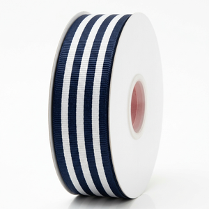38mm Navy <b>White</b> Multi Stripe Grosgrain Ribbon Factory Direct OEM for Medal Trim Rosettes Event Sashes Gift <b>Wrap</b> Craft DIY - Product Image 3