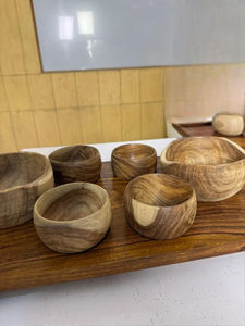 Juego de Tazones Grandes Hechos a Mano de Madera Ecológica, Tazones de Madera Maciza para Servir Comida y Aperitivos en la Mesa del Comedor - Product Image 2