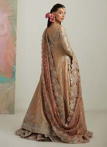 Modern Beaded Bridal Dress Long Sleeve Floor Length <b>Wedding</b> Gown with <b>Shawl</b> for Pakistani and Indian Women - Product Image 3