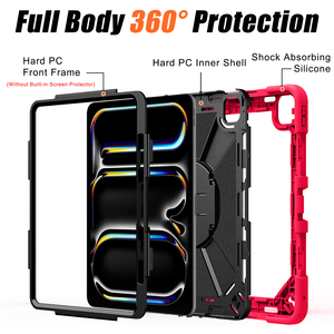 เคสแท็บเล็ตกันกระแทกอย่างดีสำหรับ <span class=keywords><strong>iPad</strong></span> <span class=keywords><strong>Pro</strong></span> 13 M4/M5 พร้อมขาตั้งแบบมั่นคง สายสะพายไหล่ 3 ชั้น สำหรับโรงเรียนและธุรกิจ - Product Image 5