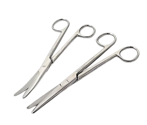 กรรไกรผ่าตัดแบบตรงคุณภาพสูง กรรไกรผ่าตัดแบบโค้ง ใช้แรงมือ ผลิตจากสแตนเลส - Product Image 1