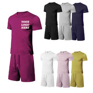 Ensemble deux pièces décontracté d'été pour hommes de haute qualité, t-shirt et short assortis - Product Image 3