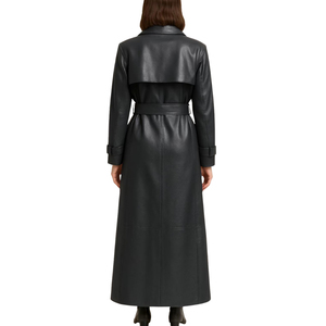 Solid Trader High Quality Breathable Deluxe Material Traditional Outer Coat Womens <b>Long</b> <b>Leather</b> <b>Jacket</b> - Product Image 5