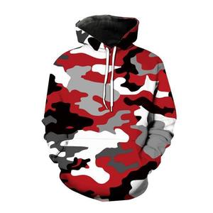 Custom Camo Black White 3D Bomber Pullover Varsity Letterman Salute Service Autumn Thermal Puff Printing Men's Hoodie - Product Image 3
