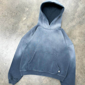 Nouveau design – Sweat à capuche oversize délavé à l'acide pour homme, style vintage, en molleton épais 100 % coton, teint uni, idéal pour l'hiver - Product Image 6