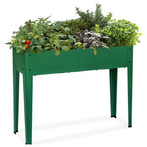 Jardinière surélevée en acier de style antique avec fond ouvert pour la plantation de légumes et de fleurs, décorative pour le jardin - Product Image 4