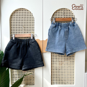 Shorts en jean unisexe pour enfants, style coréen, coupe ample, noir, pour l'été, haute qualité, prix d'usine Vietnam - Product Image 5