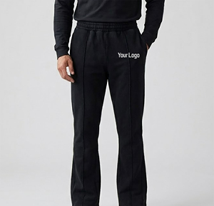 Pantalon de survêtement vintage en lin/coton noir pour homme, imperméable, taille élastique, poches latérales, décontracté, pour l'automne - Product Image 1