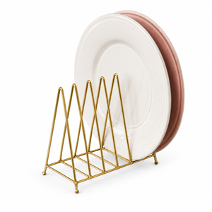4 Tier Metal <b>Plate</b> Display Stand for Kitchen Cabinet Organization Heavy Duty Dish <b>Rack</b> and <b>Plate</b> Holder Countertop Storage <b>Rack</b> - Product Image 5