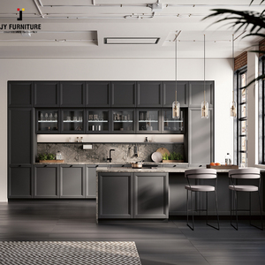 JY Project Customized Modern European Style High Quality Wood Panel RTA Kitchen Cabinet <b>Set</b> Wholesale - Product Image 1
