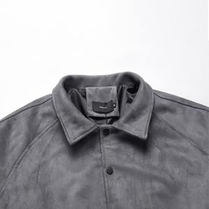 เสื้อผ้าบุรุษ เสื้อแจ็คเก็ตบอมเบอร์หนังกลับติดกระดุมสำหรับผู้ชาย ฤดูหนาว ขายส่ง คุณภาพสูง ปี 2022 - Product Image 4