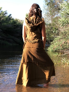 Jupe longue en gaze de coton style bohème, à volants, pour festival, tenue de plage hippie, cadeau d'été pour elle - Product Image 2