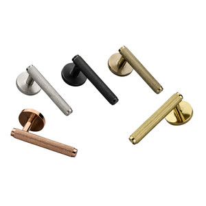 Ensemble de poignées de porte à mortaise en laiton, poignée à levier design pour portes en bois, quincaillerie de porte de luxe pour la maison, le bureau, l'hôtel, finition durable - Product Image 1