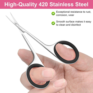 High Quality MARI Instruments Nail Cuticle <b>Scissors</b> Stainless Steel Sharp Curved Blade <b>Left</b>-<b>Handed</b> Durable Easily Cuticle - Product Image 3
