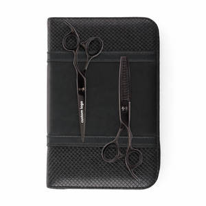 Tijeras de Precisión Ligeras Clásicas con Acabado Mate Negro, Combo de Tijeras de Corte y Adelgazamiento para Estilistas y Barberos Profesionales - Product Image 1