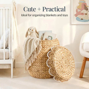 Organizador Natural Ligero y Duradero para Ropa, Juguetes y Accesorios, Cesta Plegable Multifuncional de Jacinto de Agua - Product Image 4