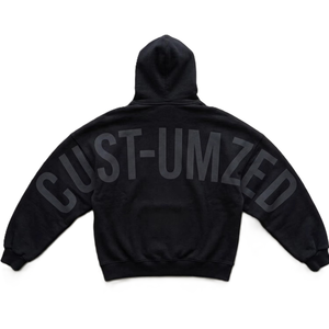 Sweat-shirt à capuche pour femme, coupe ample et décontractée, imprimé DTG, noir, tissu épais, manches classiques, fabrication sur mesure, livraison rapide - Product Image 4