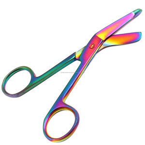 Tijeras para Vendajes Lister con Recubrimiento de Titanio Arcoíris para Cirugía Ortopédica, Juego de Instrumentos Médicos Manuales, Certificación CE Clase I - Product Image 1